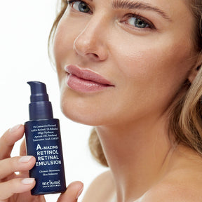 image mood of model posing with amazing retinol retinal emulsion