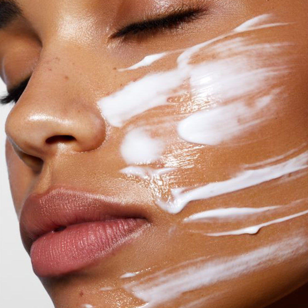 image mood of model having hydrating cream 8HA applied onto her face